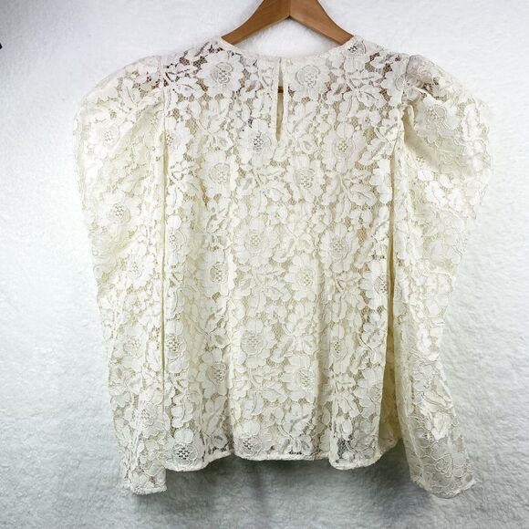 Express Lace Puff Sleeve Prairie Blouse Small Oversized Small New With Tags Lace - Picture 11 of 16